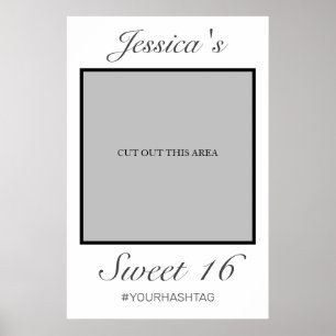Moderne minimalistische White Sweet 16 Photo Prop Poster