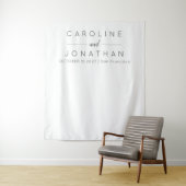 Moderne minimalistische whitepaper over bruiloft wandkleed (In situ)