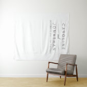Moderne minimalistische whitepaper over bruiloft wandkleed (In Situ (horizontaal))