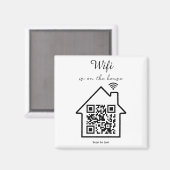 Moderne minimalistische WiFi QR-code Magneet (Voorkant / Achterkant)