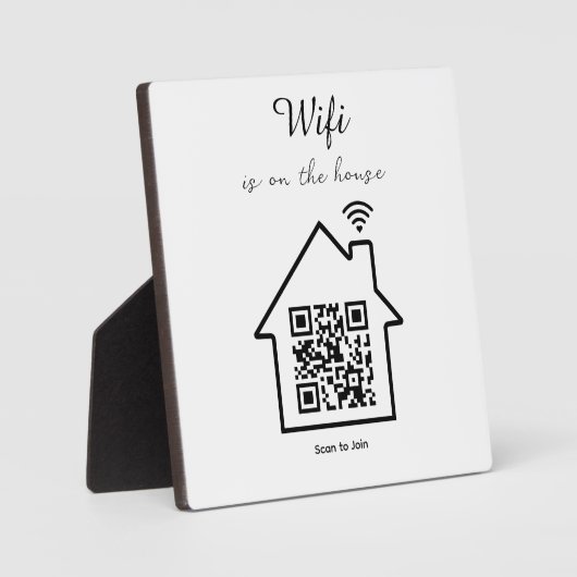 Moderne minimalistische WiFi QR Code Tafelblad Pla Fotoplaat (Voorkant)