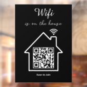 Moderne minimalistische WiFi QR-code venster Cling Raamsticker (Vel 2)
