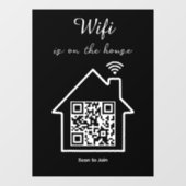 Moderne minimalistische WiFi QR-code venster Cling Raamsticker (Vel)
