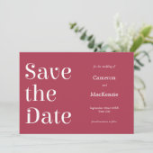 Moderne Minimalistische Wijn Rode Trouw Save the D Save The Date (Staand voorkant)