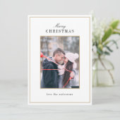 Moderne Minimalistische Winter Foto Kerstkaart (Staand voorkant)