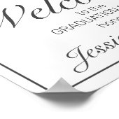 Moderne Minimalistische Wit-Afstuderen Welkomstpar Poster (Hoek)