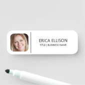 Moderne minimalistische witte aangepaste foto naamplaatje (In situ)