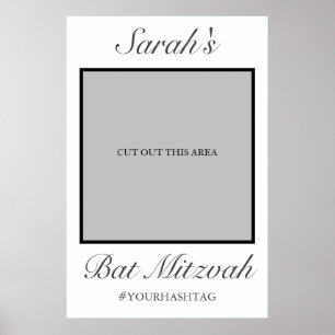 Moderne Minimalistische Witte Bar Mitswa Foto Prop Poster