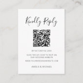 Moderne minimalistische witte bewerkbare QR-code R Informatiekaartje (Voorkant)