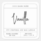 Moderne minimalistische witte kaars label (Voorkant)