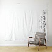 Moderne minimalistische witte kerstfoto-achtergron wandkleed (In Situ (horizontaal))