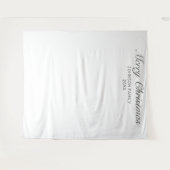 Moderne minimalistische witte kerstfoto-achtergron wandkleed (Voorkant (horizontaal))