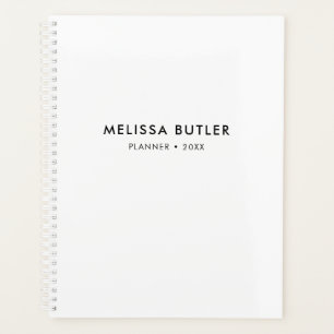 Moderne minimalistische witte planner