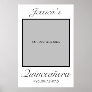 Moderne Minimalistische Witte Quinceañera Fotorekw Poster