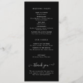 Moderne minimalistische witte script huwelijkscere programma (Achterkant)