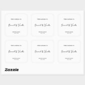Moderne Minimalistische Witte Script Kaarslabel Vierkante Sticker (Vel)