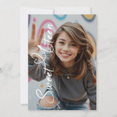 Moderne minimalistische witte scripttypografie Swe Kaart (Achterkant)