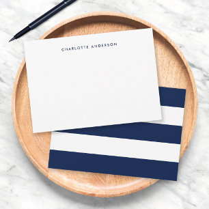 Moderne Minimalistische Witte Strepen & Aangepaste Notitiekaartje