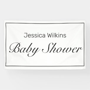 Moderne minimalistische witte zwarte Baby showers  Spandoek