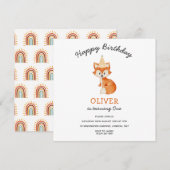 Moderne minimalistische Woodland Fox eerste verjaa (Voorkant / Achterkant)