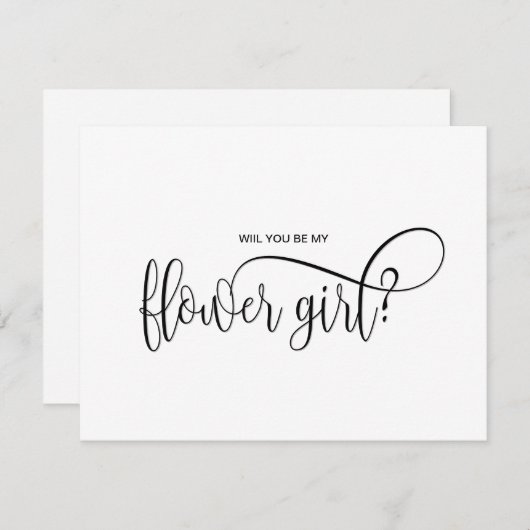 moderne minimalistische word jij mijn bloemenmeisj kaart (Voorkant / Achterkant)