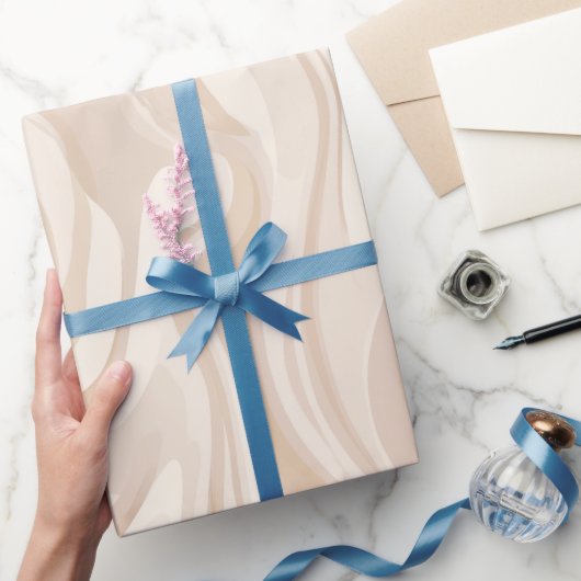 Moderne Minimalistische Zachte Beige Abstracte Pat Cadeaupapier (Geschenken)