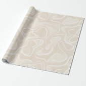 Moderne Minimalistische Zachte Beige Abstracte Pat Cadeaupapier (Uitgerold)