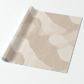 Moderne Minimalistische Zachte Beige Abstracte Pat Cadeaupapier (Uitgerold)