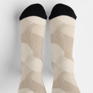 Moderne Minimalistische Zachte Beige Abstracte Pat Sokken