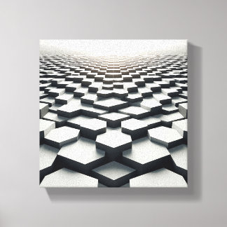 Moderne Minimalistische Zeshoekige Matrix - Abstra Canvas Afdruk
