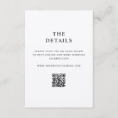 Moderne minimalistische zwart en Ecru bruiloft Informatiekaartje (Voorkant)