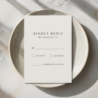 Moderne minimalistische zwart en Ecru bruiloft