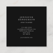 Moderne minimalistische zwart grijs professional vierkante visitekaartje (Achterkant)