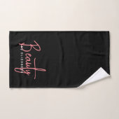 Moderne minimalistische zwart roze schoonheid prof bad handdoek (Handdoek)
