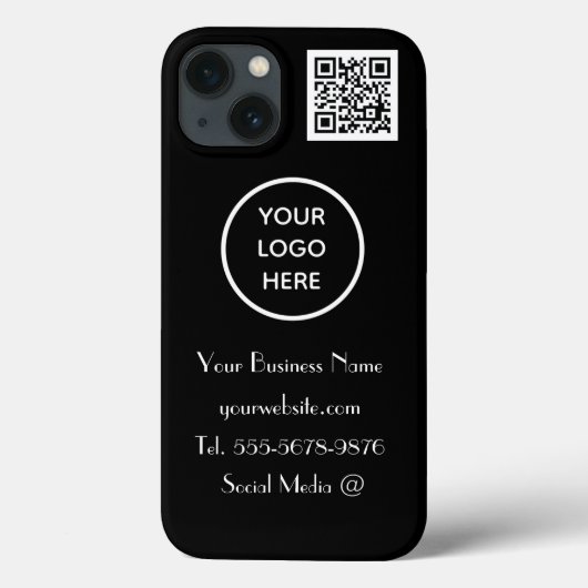 Moderne minimalistische zwart-wit aangepaste logo Case-Mate iPhone case (Achterkant)