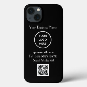 Moderne minimalistische zwart-wit aangepaste logo iPhone 13 hoesje