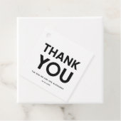 Moderne minimalistische zwart-wit bruiloft bedankjes labels (In situ)