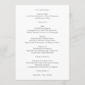 Moderne minimalistische zwart-wit bruiloft Menu (Achterkant)