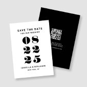 Moderne minimalistische zwart-wit bruiloft save the date