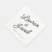 Moderne minimalistische zwart-wit bruiloft servet (Hoek)