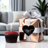 Moderne Minimalistische Zwart-Wit Custom Dank u Ronde Sticker