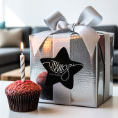 Moderne Minimalistische Zwart-Wit Custom Dank u Ronde Sticker