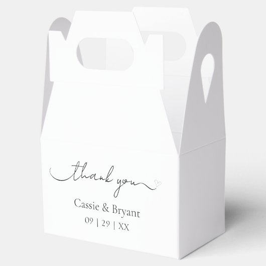 Moderne minimalistische zwart-wit dank u bedankdoosjes (Geopend)