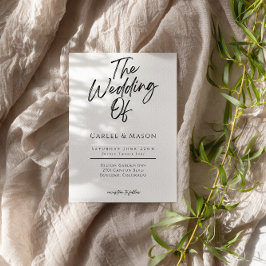 Moderne minimalistische zwart-wit de bruiloft van kaart