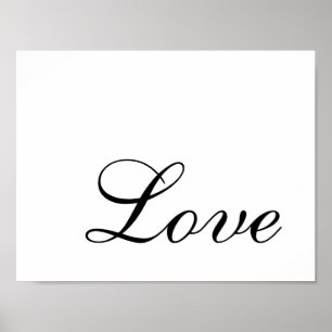 Moderne Minimalistische Zwart-Wit Elegante Liefde Poster