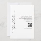 Moderne minimalistische zwart-wit QR code bruiloft Kaart (Achterkant)