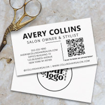 Moderne Minimalistische Zwart-Wit Salon QR-code