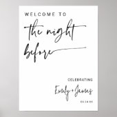 Moderne minimalistische zwart-wit script repetitie poster (Voorkant)