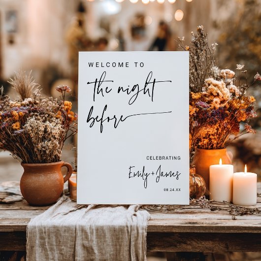 Moderne minimalistische zwart-wit script repetitie poster