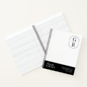 Moderne Minimalistische Zwart-Wit Vet Notitieboek (Binnen)